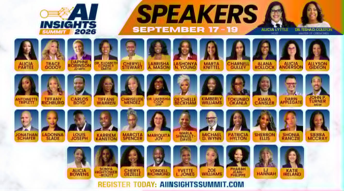 AI Insights Summit September 2026 speaker lineup featuring Dr. Tesha D. Colston