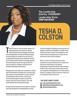 Voices of Change Magazine profile featuring Tesha D. Colston